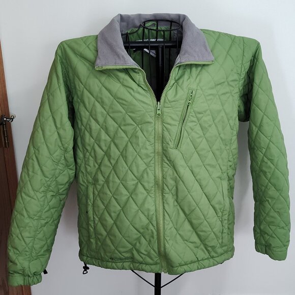 Columbia lime green diamond quilted jacket, VG used condition, size XL - Picture 1 of 8